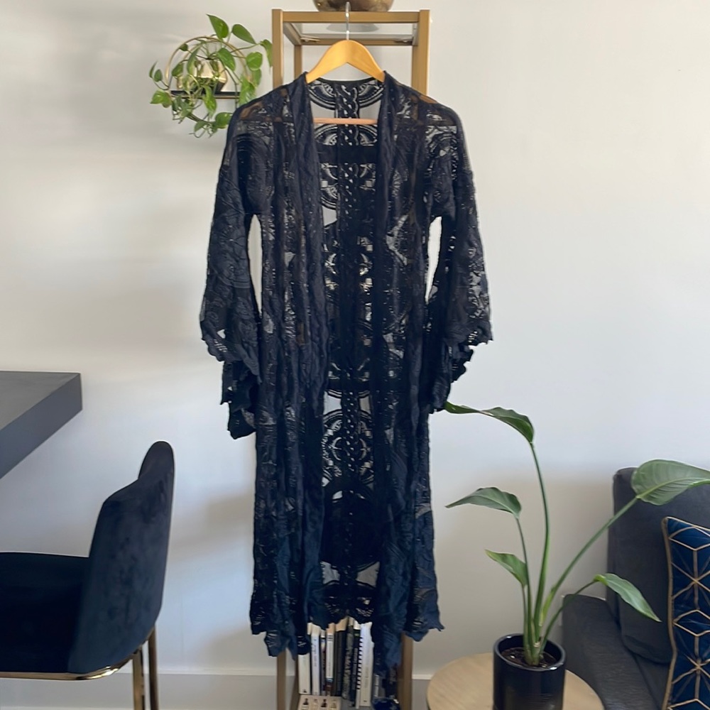 Mandala lace boho hippie cotton kimono
